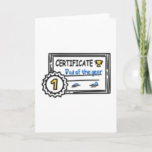 Tarjeta Certificado de Papá del Año premio del Día del Pad