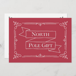 Tarjeta Certificado de regalo del Polo Norte Rojo y Blanco