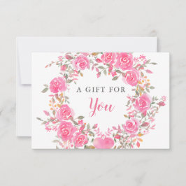 Tarjeta Certificado de regalo floral rosa