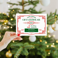 Certificado de regalo personalizado para agradecer