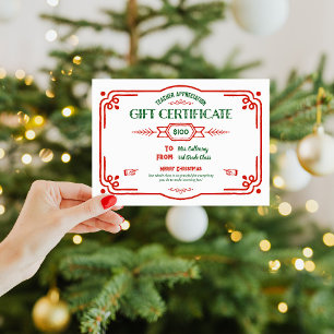 Tarjeta Certificado de regalo personalizado para agradecim