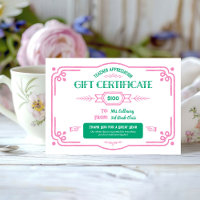 Certificado de regalo personalizado para agradecim