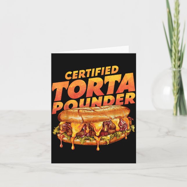 Tarjeta Certified Torta Under Funny Mexican Food Lover  (Anverso)