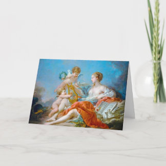 Tarjeta cervecería francois alegoría de música rococo lady