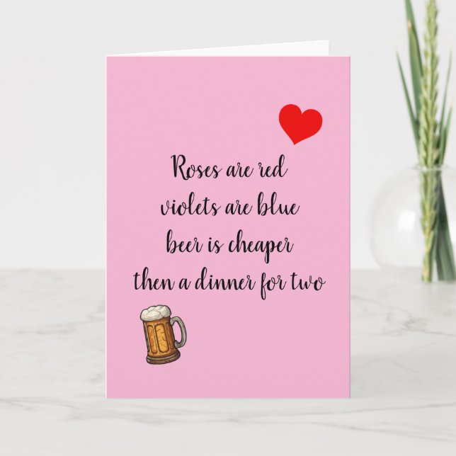 Tarjeta Cerveza anti Día de San Valentín es divertida (Anverso)