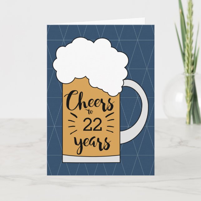 Tarjeta Cerveza azul vitorea a 22 años cumpleaños (Anverso)