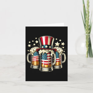 Tarjeta Cerveza bandera americana USA 4 de julio fiesta be