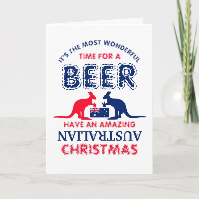 Tarjeta Cerveza canguro, Navidades de la bandera australia (Anverso)