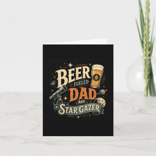 Tarjeta Cerveza contemplando estrellas papá día del padre