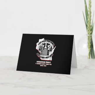 Tarjeta Cerveza Cow de picnic de Wisconsin, queso y acorde