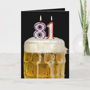 Tarjeta Cerveza de cumpleaños 81 en negro