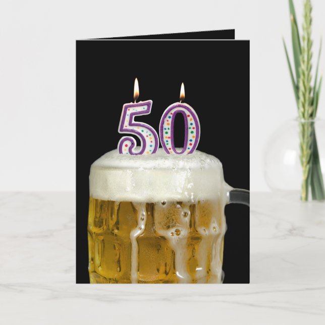 Tarjeta Cerveza de cumpleaños número 50 (Anverso)