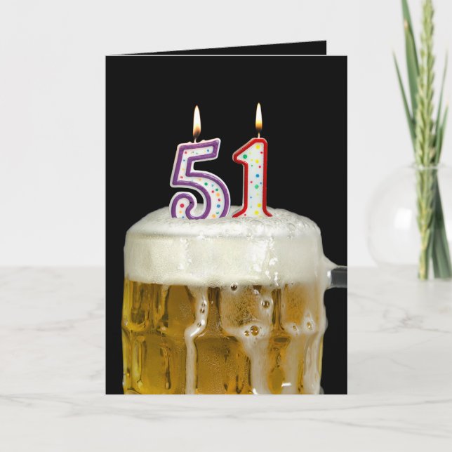 Tarjeta Cerveza de cumpleaños número 51 (Anverso)