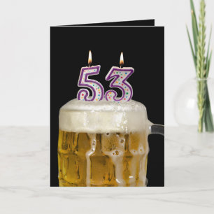 Tarjeta Cerveza de cumpleaños número 53 en negro