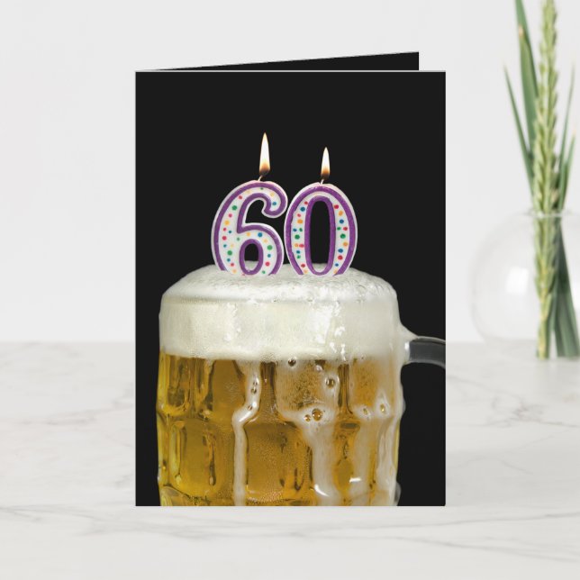 Tarjeta Cerveza de cumpleaños número 60 (Anverso)