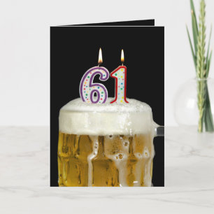 Tarjeta Cerveza de cumpleaños número 61