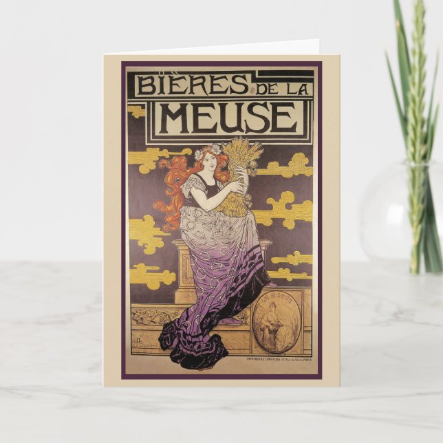 Tarjeta Cerveza de la Meuse de Marc Auguste Bastard (Anverso)