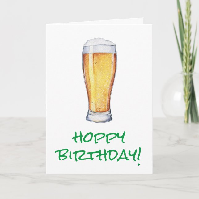 Tarjeta Cerveza de lúpulo del cumpleaños (Anverso)
