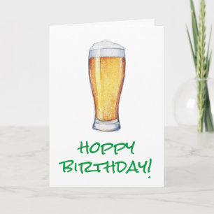 Tarjeta Cerveza de lúpulo del cumpleaños