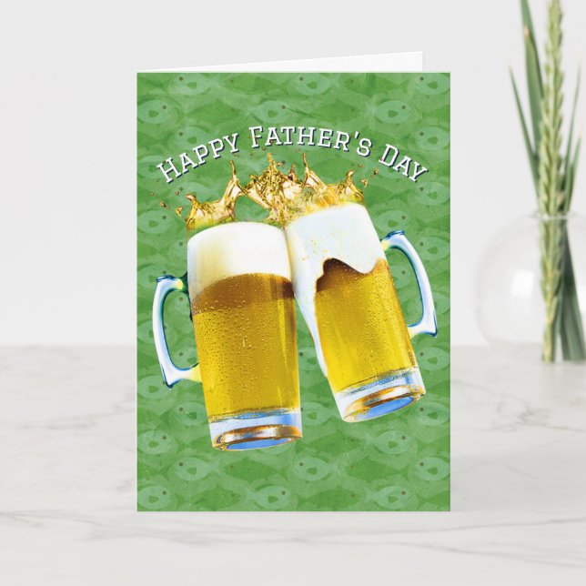 Tarjeta Cerveza del Día del Padre en diseño de pescado (Anverso)