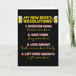 Tarjeta Cerveza Divertida Año Nuevo Nuevas Resoluciones de