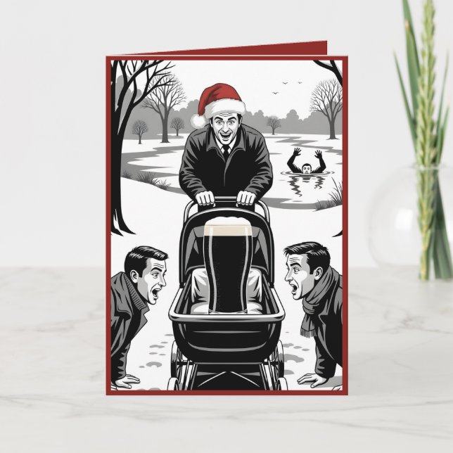 Tarjeta Cerveza divertida de Navidad (Anverso)