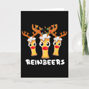 Tarjeta Cerveza divertida de reno de Reinbeers Navidad Beb