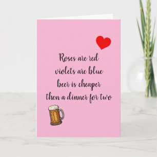 Tarjeta Cerveza divertida del Día de San Valentín Anti