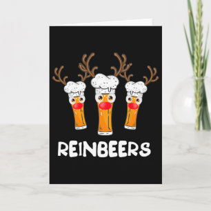 Tarjeta Cerveza Divertida Reno Cerveza Navidad Bebida X