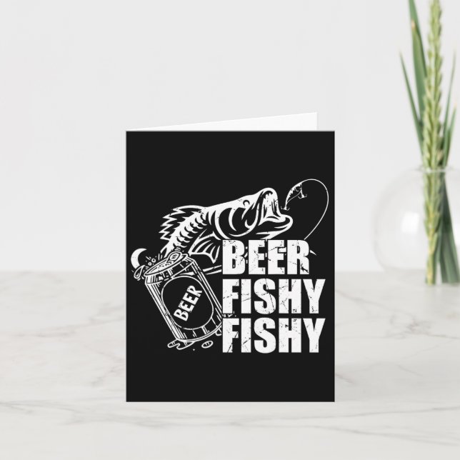 Tarjeta Cerveza Fishy Fishy Graciosa Pesca Bebida Cumpleañ (Anverso)