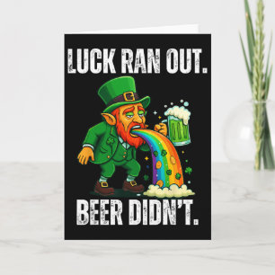 Tarjeta Cerveza La Suerte Se Acabó Leprechaun Divertido Dí