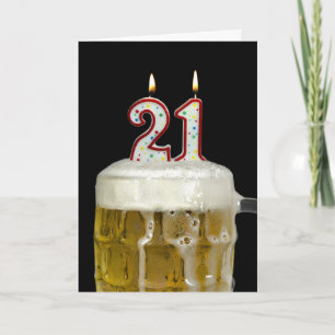 Tarjeta Cerveza para cumpleaños 21
