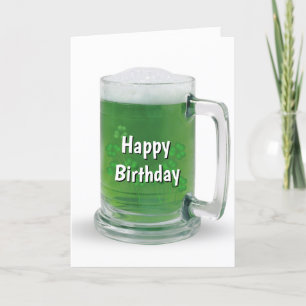 Tarjeta Cerveza verde de cumpleaños de San Patricio