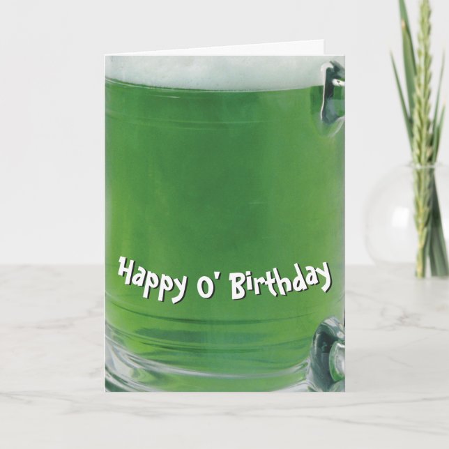Tarjeta Cerveza verde de cumpleaños irlandesa (Anverso)