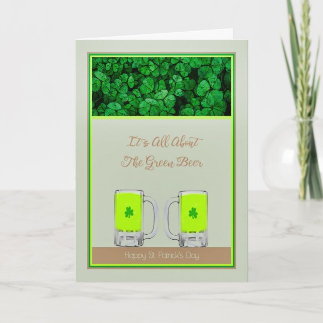 Tarjeta Cerveza verde del Día de San Patricio (Anverso)