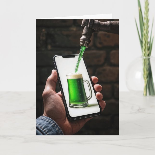 Tarjeta Cerveza verde del Día de San Patricio (Anverso)