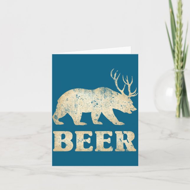 Tarjeta Cerveza Vintage Bear Deer (Anverso)