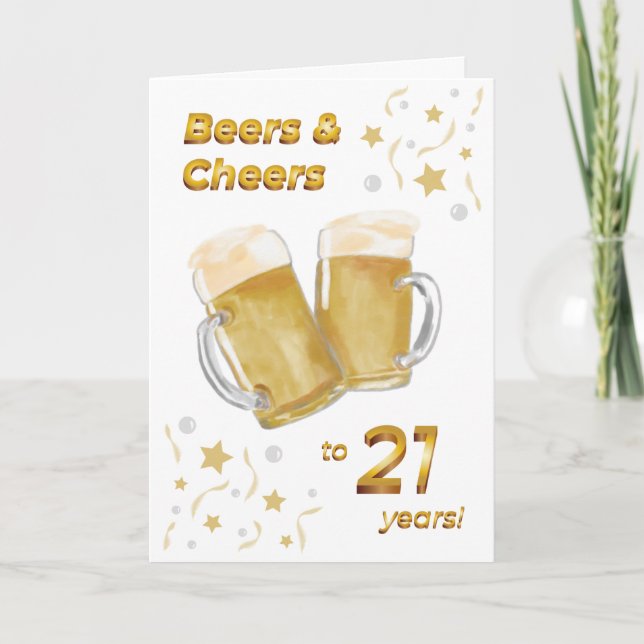 Tarjeta Cerveza y Salud Cumpleaños Veintiuno (Anverso)