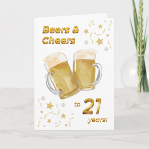 Tarjeta Cerveza y Salud Cumpleaños Veintiuno