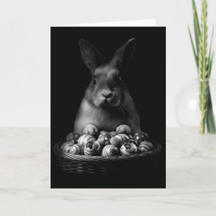 Tarjeta Cesta de conejo de Pascua Y2k lavado vintage estét
