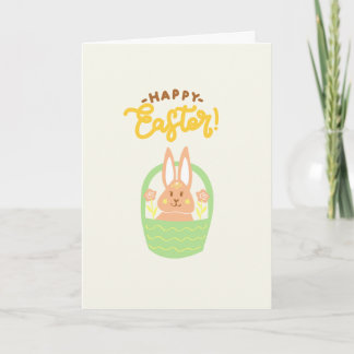 Tarjeta Cesta de Conejo Feliz Pascua