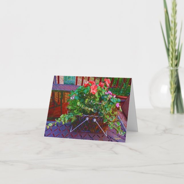 Tarjeta Cesta de flores (Anverso)