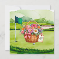 Cesta de flores del Día de la Madre de golf en car