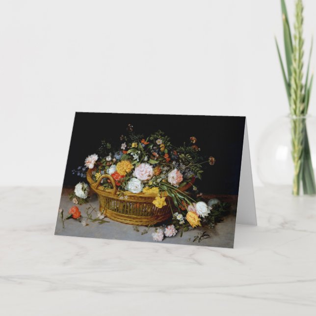 Tarjeta Cesta de flores, Jan Brueghel el joven (Anverso)