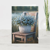 Cesta de flores no me olvido de los cumpleaños