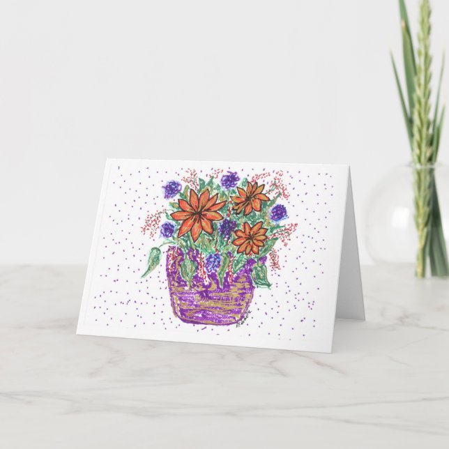 Tarjeta Cesta de la flor de la primavera (Anverso)