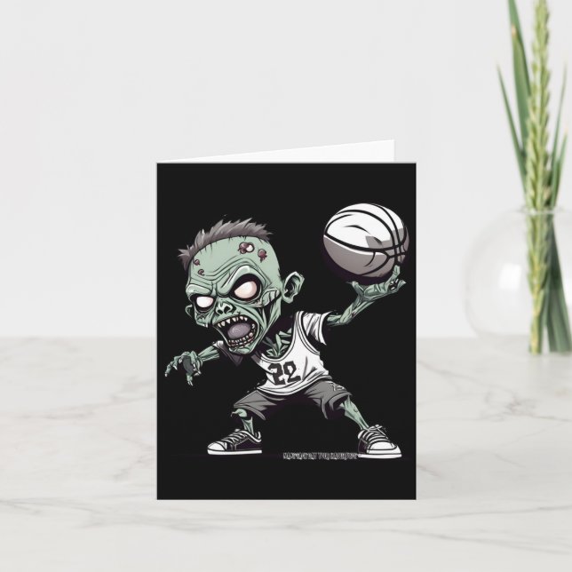 Tarjeta Cesta De Los Muertos Diseño De Baloncesto Zombie (Anverso)