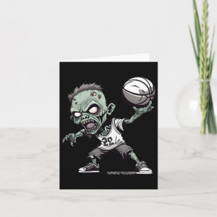 Tarjeta Cesta De Los Muertos -diseño de baloncesto zombie 