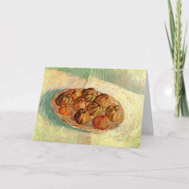 Tarjeta Cesta de manzanas a Pissarro por Vincent van Gogh (Anverso)