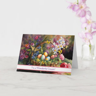 Tarjeta Cesta de Pascua bonita prima feliz Pascua 